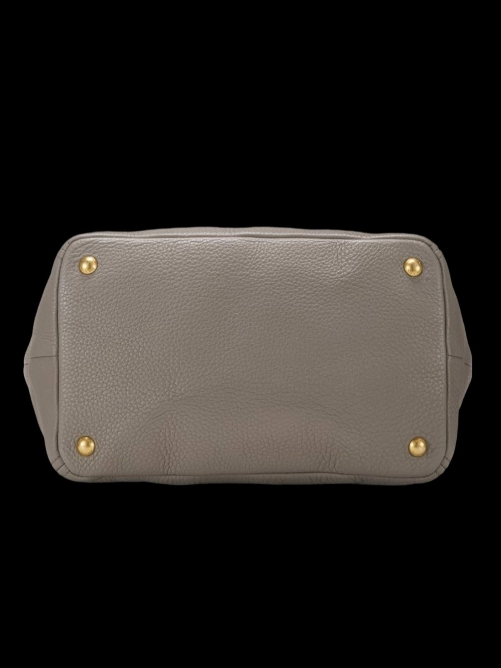 Prada Gray Pebbled Leather Shoulder Bag with Gold Hardware - Picture 5 of 6